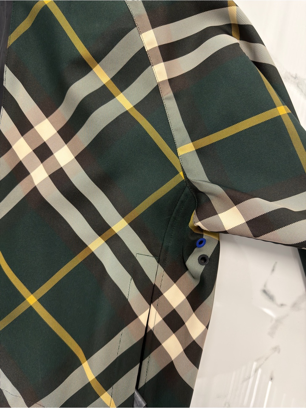 Burberry Cropped Check Ivy Green Plaid Hooded lightweight Jacket Coat - Picture 6 of 8